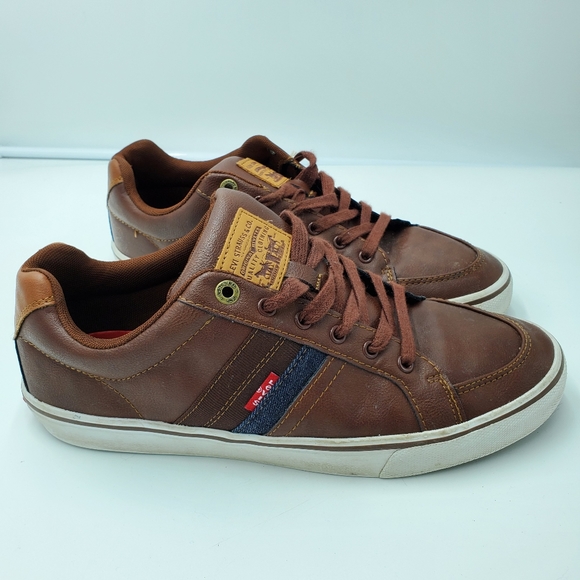 Levi's brown leather sneakers Clearance